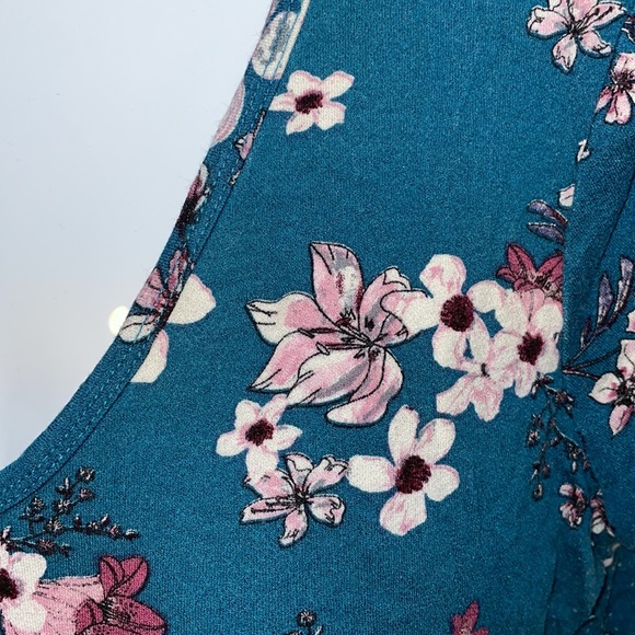 Teal floral shirt - Picture 2 of 3